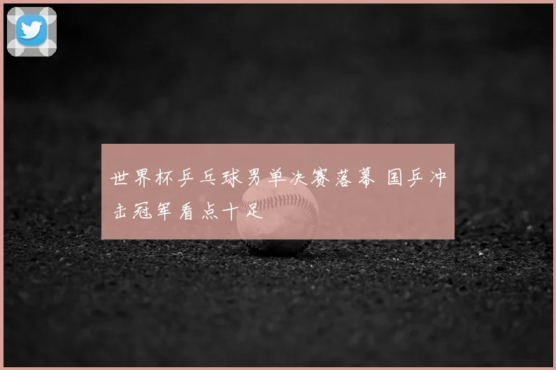 世界杯乒乓球男单决赛落幕 国乒冲击冠军看点十足